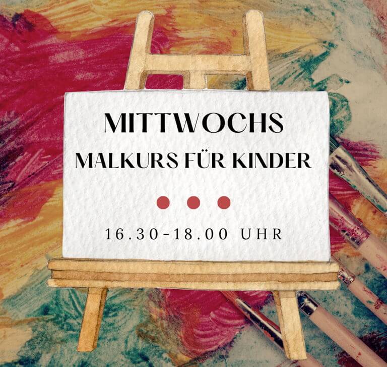 Kindermalkurs jeden Mittwoch im Atelier Glücksbringer!